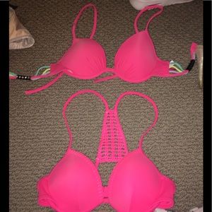 Victoria secret hot pink push up bikini tops